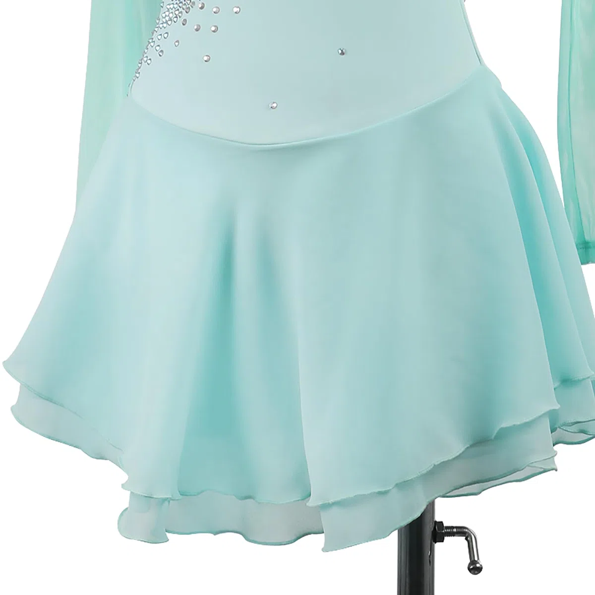 Vestito da Pattinaggio Artistico Ghiaccio Donna Skater Abito da Ballo con Strass Body da Danza Classica Balletto(Size:3XL,Color:Nero)