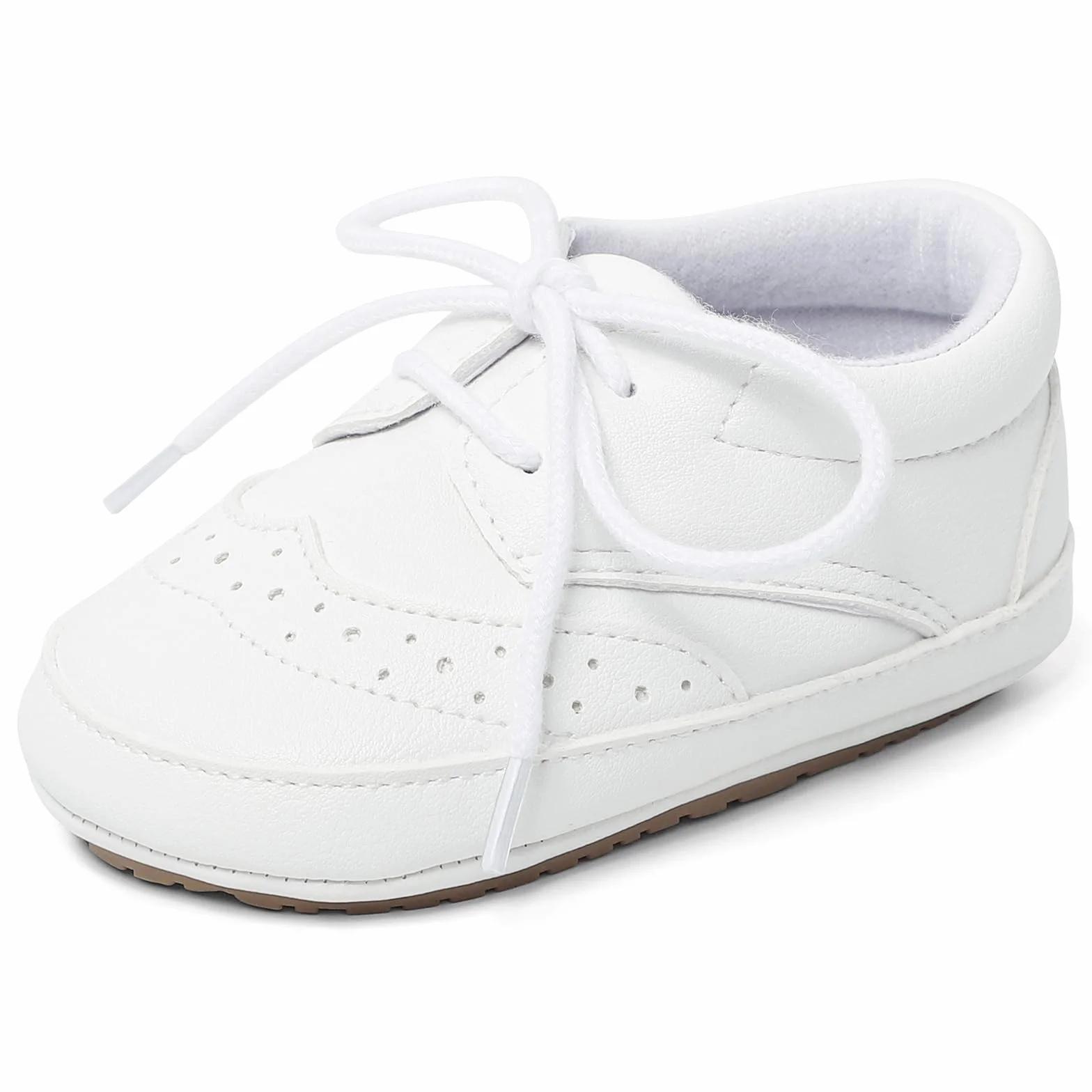 LACOFIA Scarpine Primi Passi Bimbo morbide Scarpe Stringate con Suola Morbida da Neonato