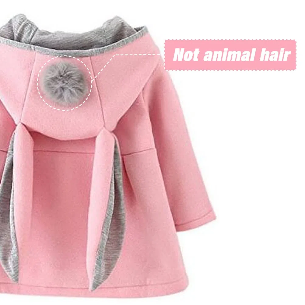 Cappotto con Cappuccio Coniglio da Bambina Giacca Incappucciato per Inverno Autunno 0-6 Anni