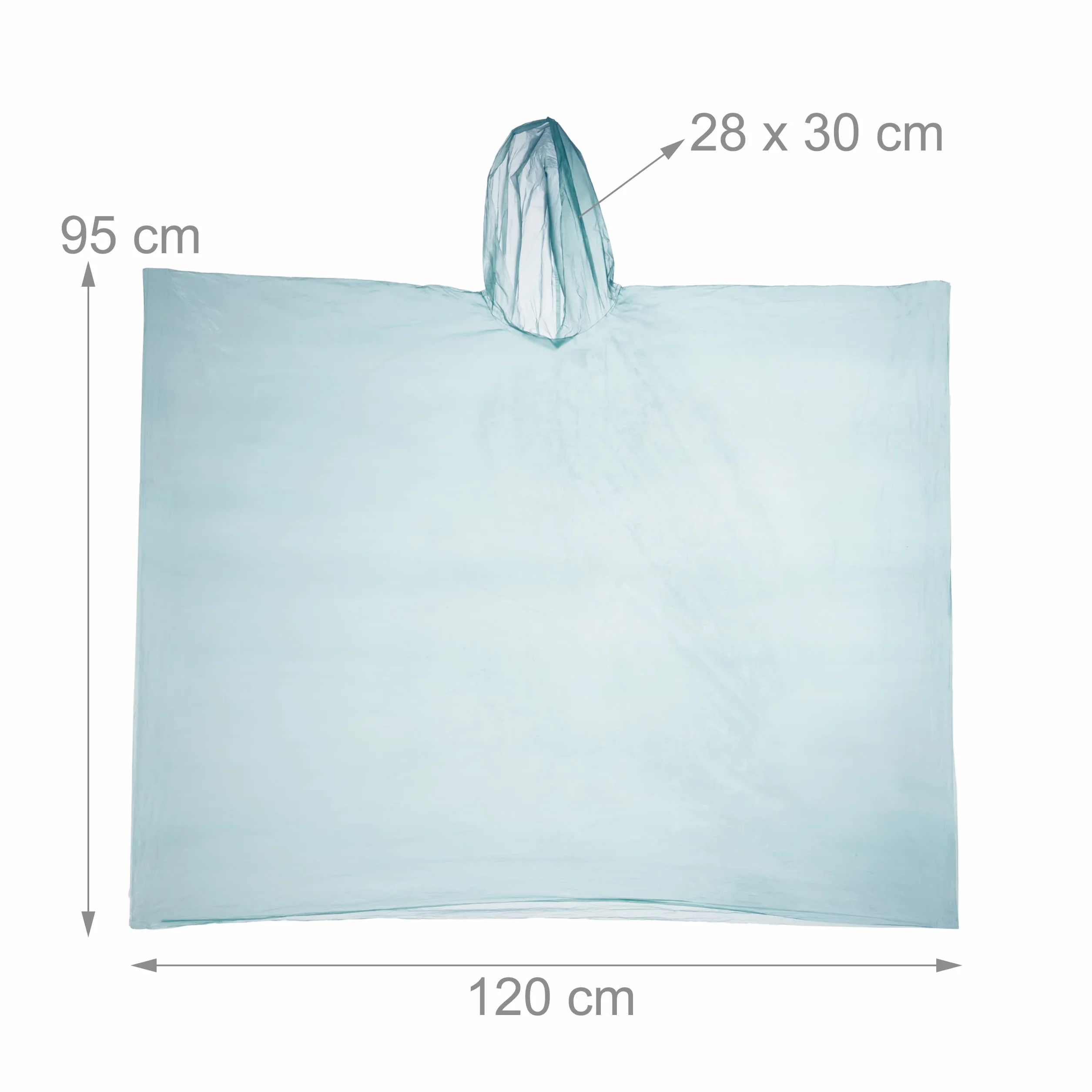 Relaxdays 100x Poncho Antipioggia, Set, Cappuccio, Mantellina Impermeabile per Adulti, Monouso, Unisex, PE, Verde