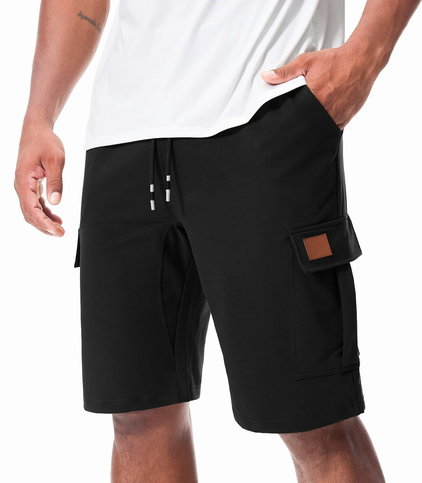 Suwangi Pantaloncini Uomo Pantaloni Corti Bermuda Cargo Sportivo Cotone Corsa Shorts Estivi con Multi-Tasca
