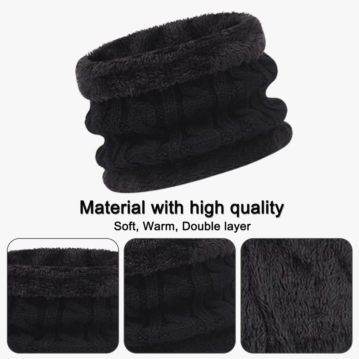 Baynetin 3 Pezzi Bambini Inverno Beanie Cappello Sciarpa Guanti Set Termico Maglia Crochet Spessa Pom Kids Beanie Cappello Sciarpa per 1-5 Anni Ragazzi Ragazze