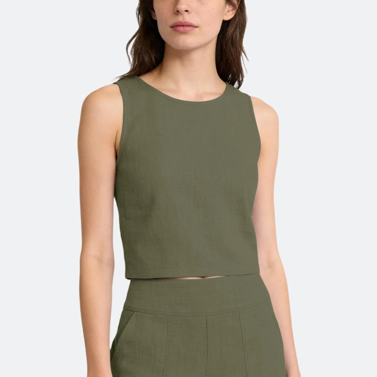 Completo Estivo Donna Lino Tailleur Donna Estiva Senza Maniche Girocollo Tuta Completa Lino e Cotone Completi Estivi Set Casual Relax Corte Top e Pantaloni Estivi da Casa Ideale Per le Vacanza