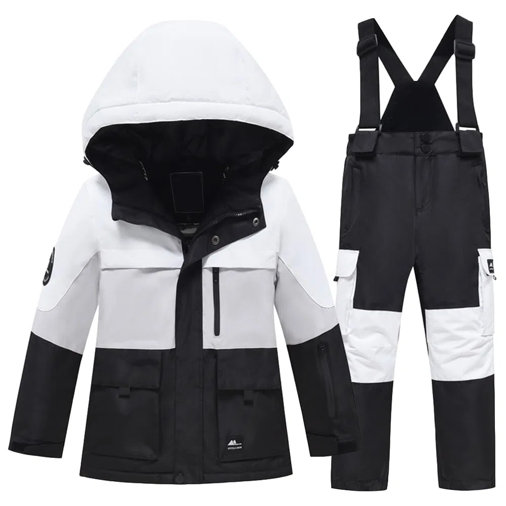Tute da Neve Bambino e Ragazzi Antivento Impermeabile Tute da Sci Bambine e Ragazze 2 Pezzi Giacca con Cappuccio + Pantaloni