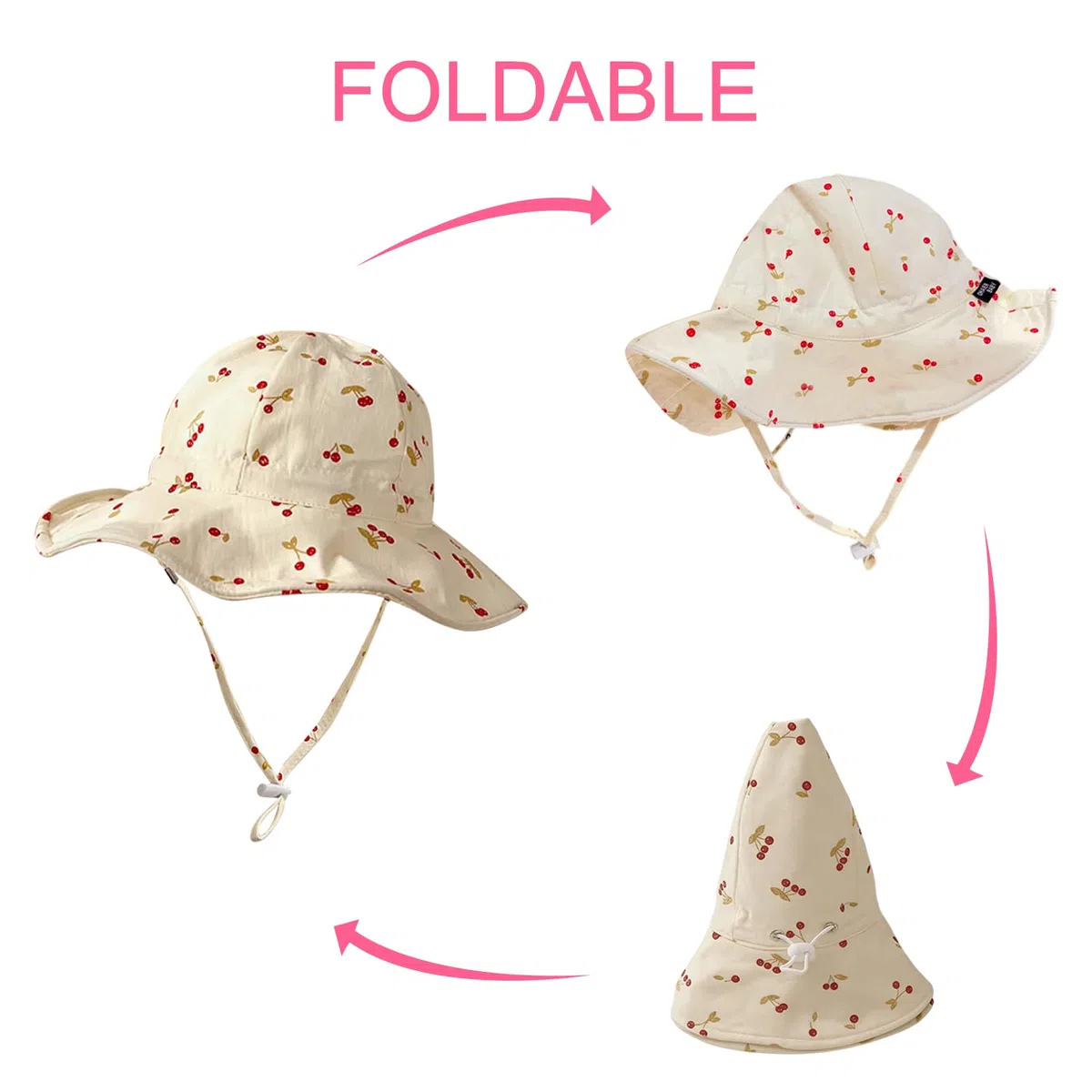 JSTHHTT 2 PCS Cappello da Sole Bambino Unisex, Cappello da Sole Regolabile in Cotone per Bambina, Cappellino Neonata, Cappellino Neonato, Cappello da Sole per Bambine e Ragazze, (6 Mesi-24 Mesi)