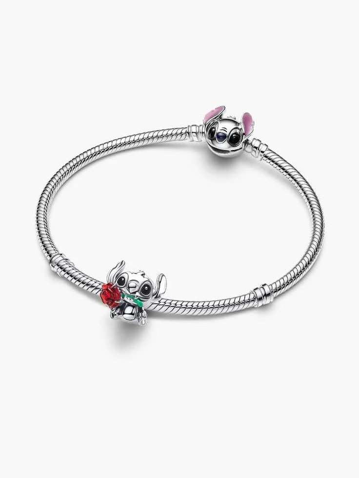 PANDORA Charm 794378C01 Stitch rose crystal