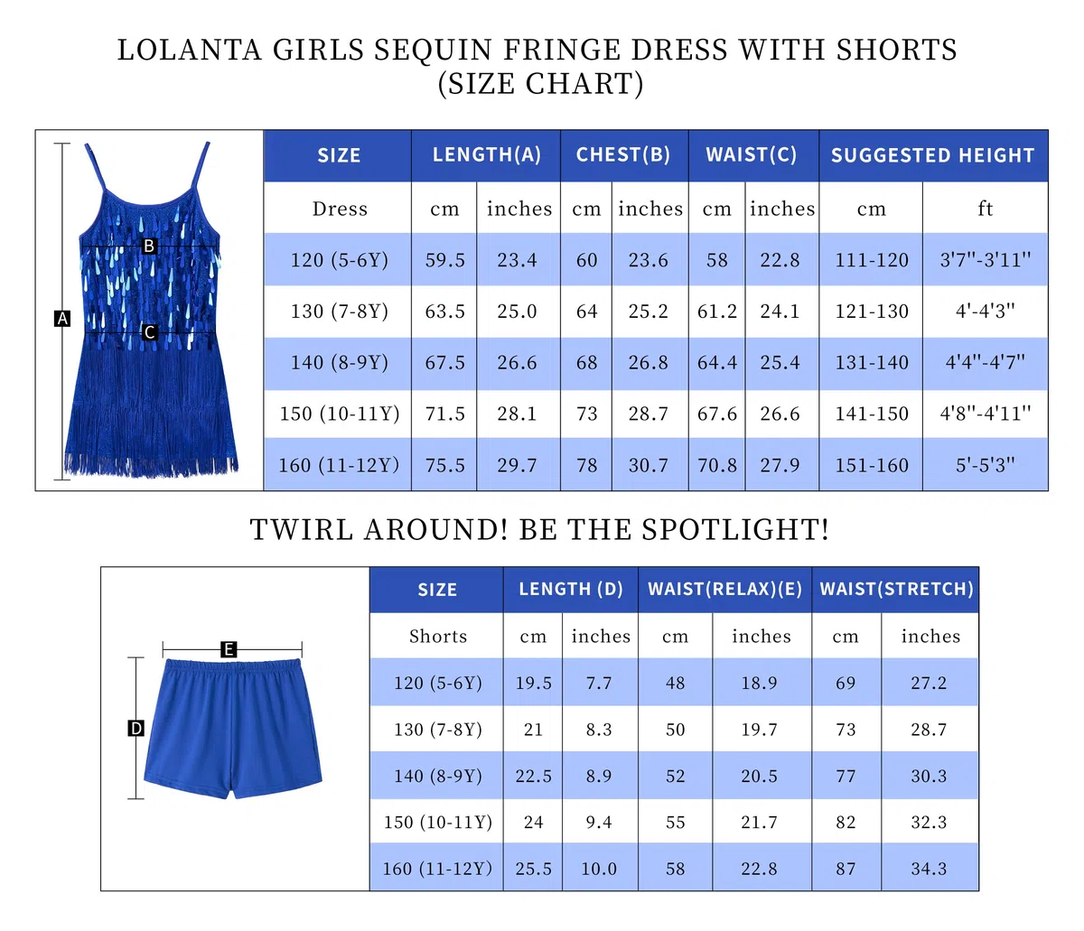 LOLANTA Ragazze Costume da Ballo con Frange di Paillettes, Abiti da Ballo Latino Salsa Rumba per Bambini, Mini Abito da Ballo Senza Maniche con Nappe e Pantaloncini