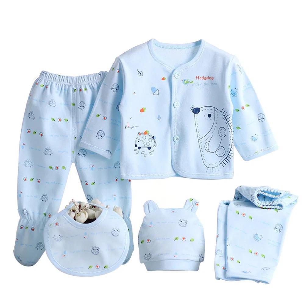 Gajaous 5PCS Neonato 0-3M Ragazzi Ragazze Bambino Cotone Crescere Abbigliamento Set Cappello Pantaloni Completo Playsuit Outfit