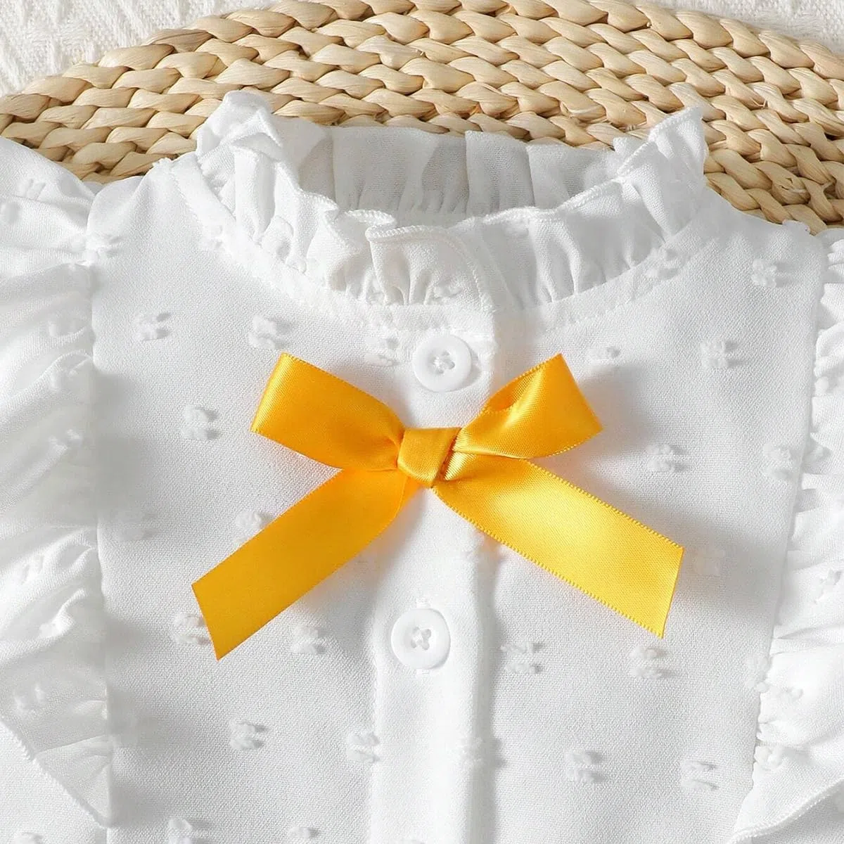 Vestiti Bambina Gonna Set Senza Maniche Volant e Fiocco Davanti Camicia + Elegante a Pois Svizzeri Gonna 2 Pezzi Abbigliamento Estivo per Bambine
