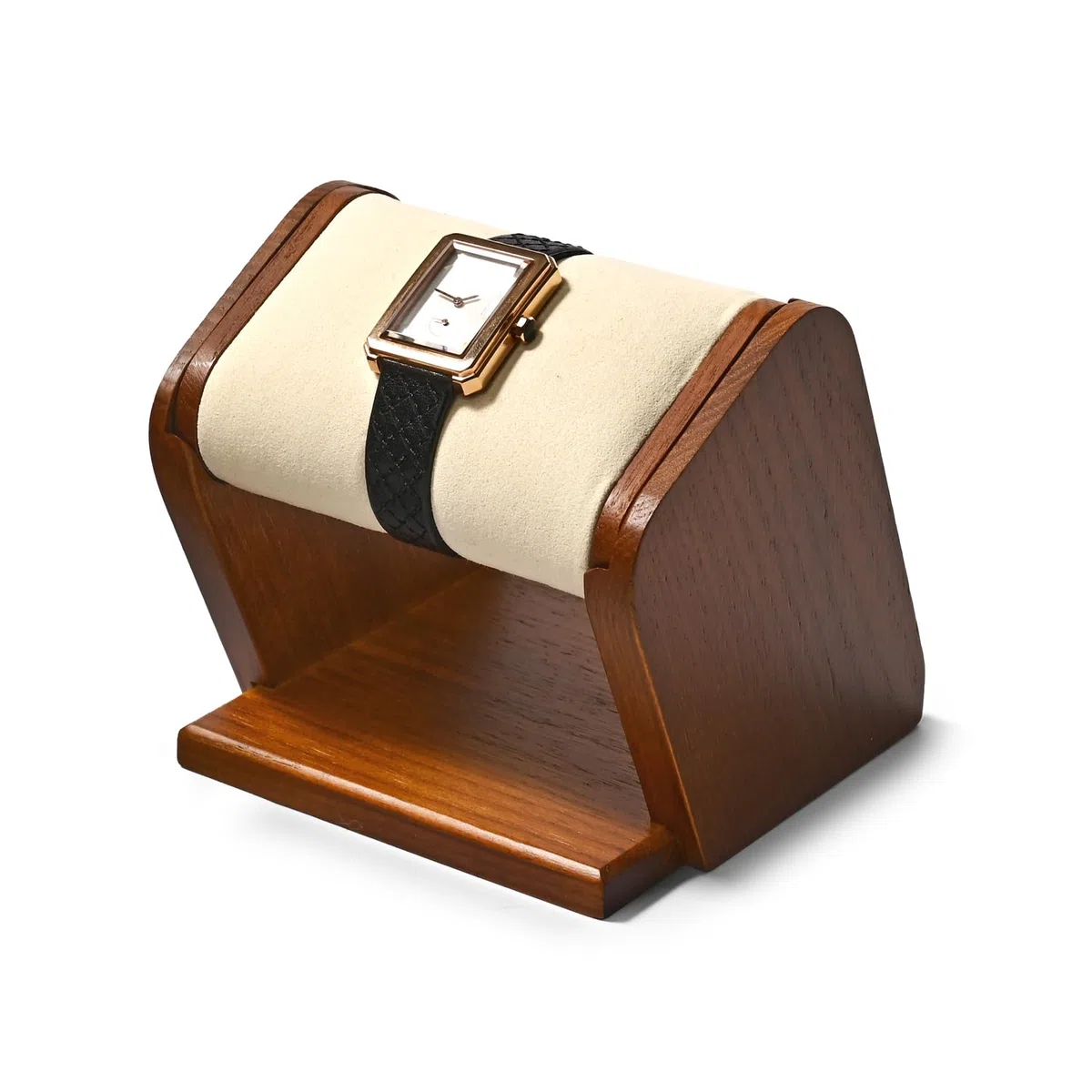 Oirlv Legno massiccio Porta Orologi Semplice,Supporto Orologi Rimovibile,Espositore per Orologi,Da Uomo, Porta Orologi in Legno,Stoccaggio Per Orologi (Bianco Crema)