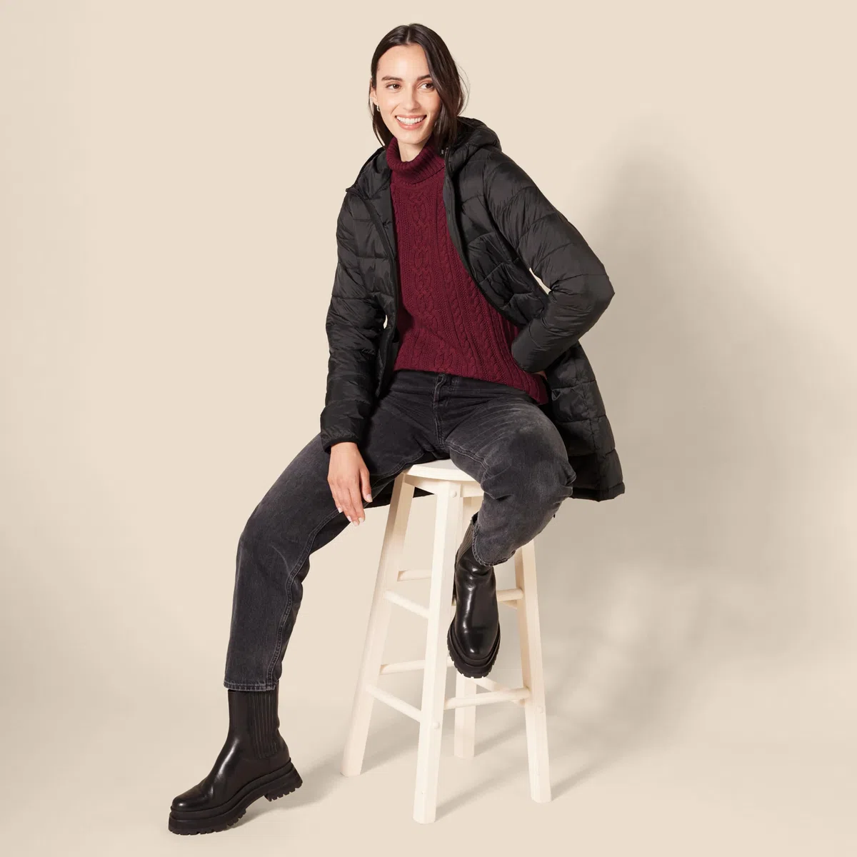 Amazon Essentials Donna Maglione A Collo Alto Intrecciato con Screziatura (Taglie Forti Disponibili)