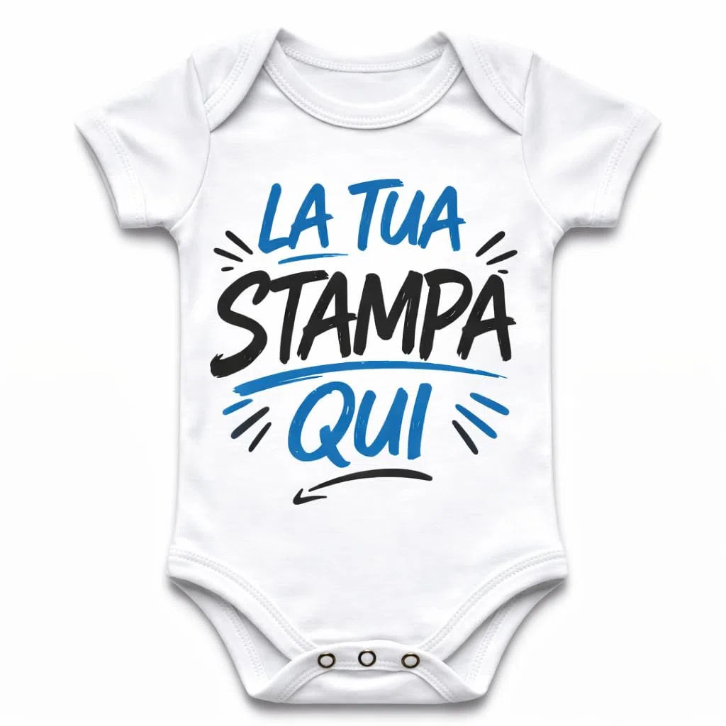 Ristohouse Body Neonato Personalizzato con Stampa Foto, Nome o Immagine – 100% Cotone Pettinato Ringspun – Body Neonato Personalizzabile – Idea Regalo Nascita Baby Shower