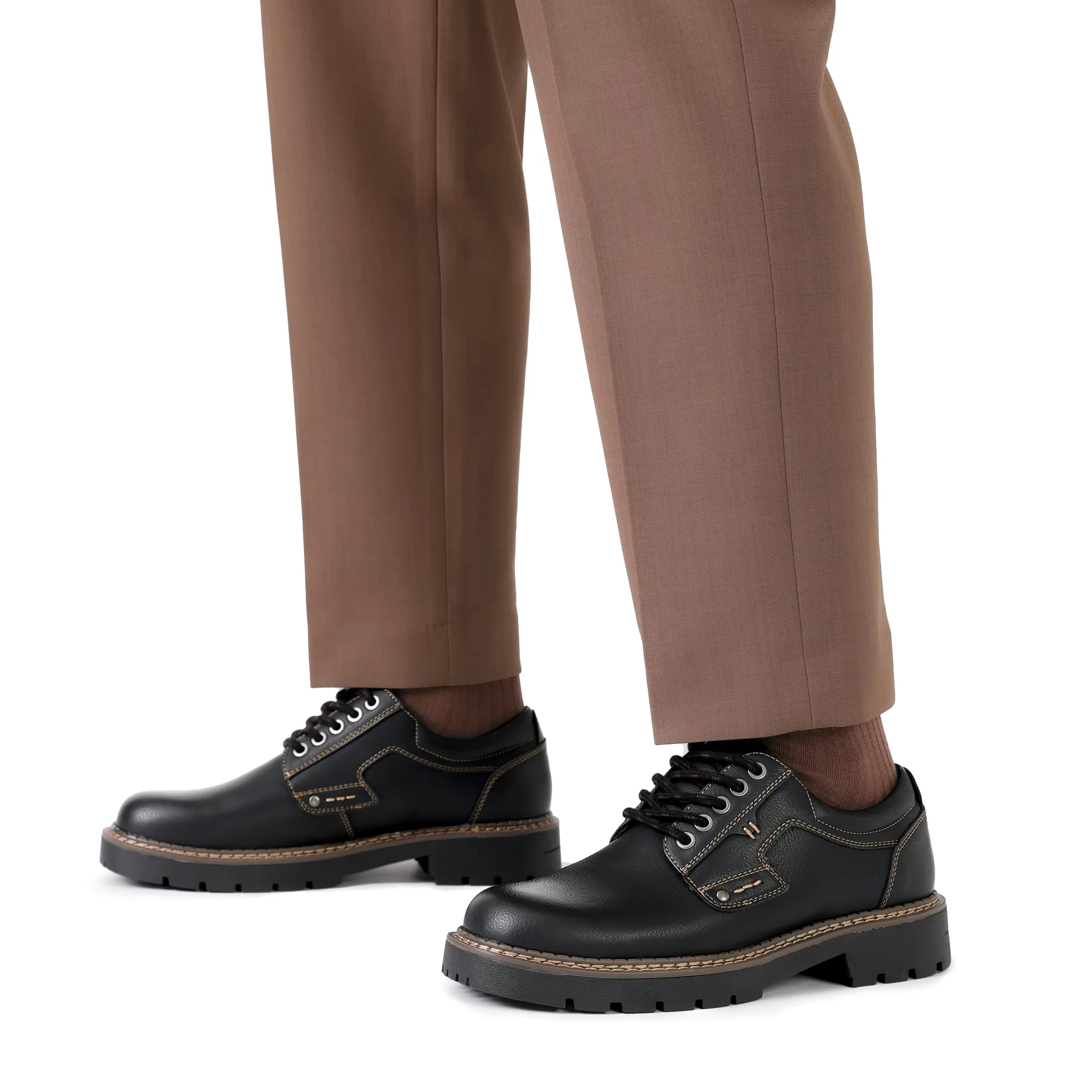 Bruno Marc Scarpe Oxford Eleganti con Lacci Uomo - Ideali per Ufficio, Cerimonia e Abiti Formali, Suola Spessa e Comfort