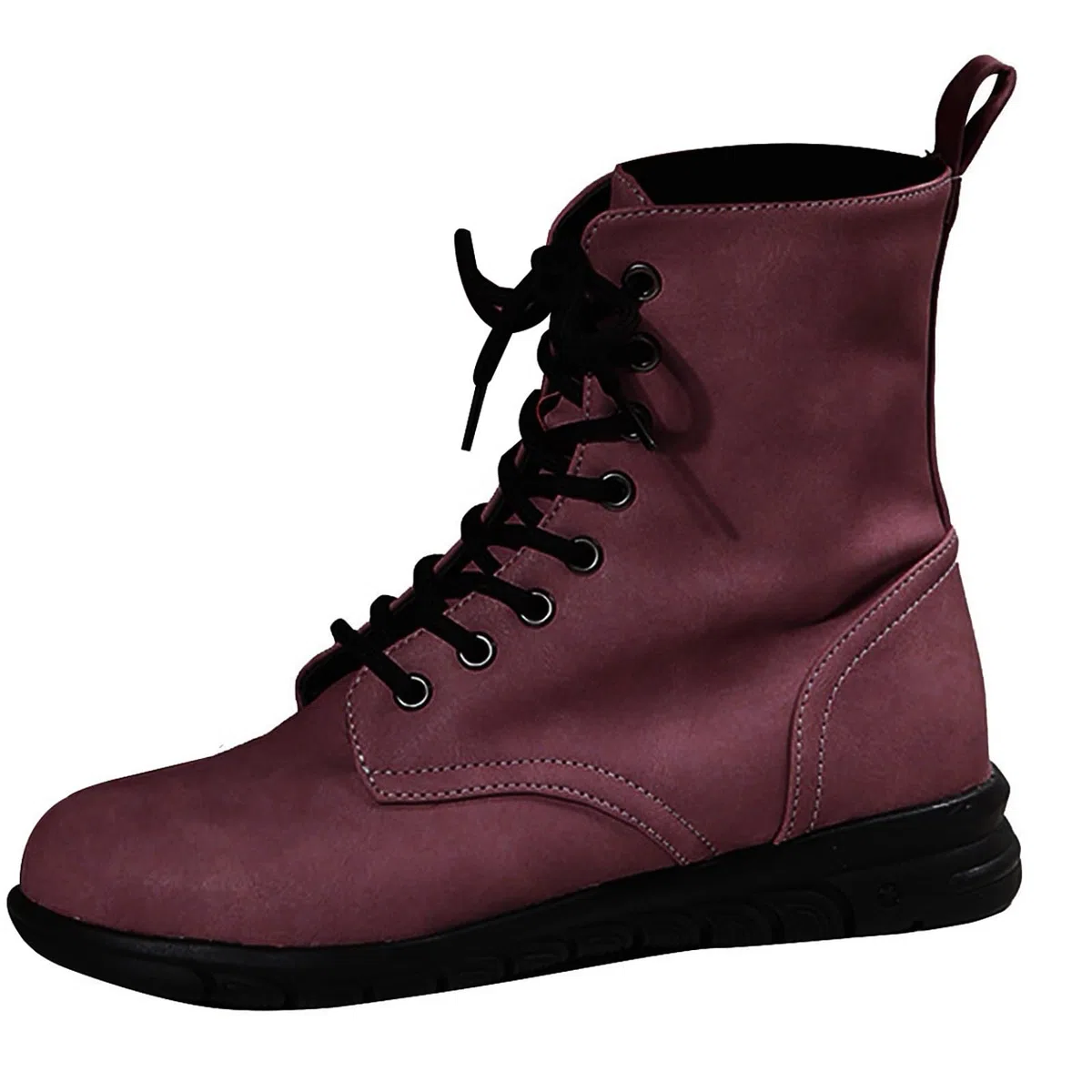 Generisch Stivali da donna per il tempo libero, in pelle, con lacci, leggeri, ortopedici, con cerniera, autunno, inverno, da donna, Colore: rosso, 38 EU