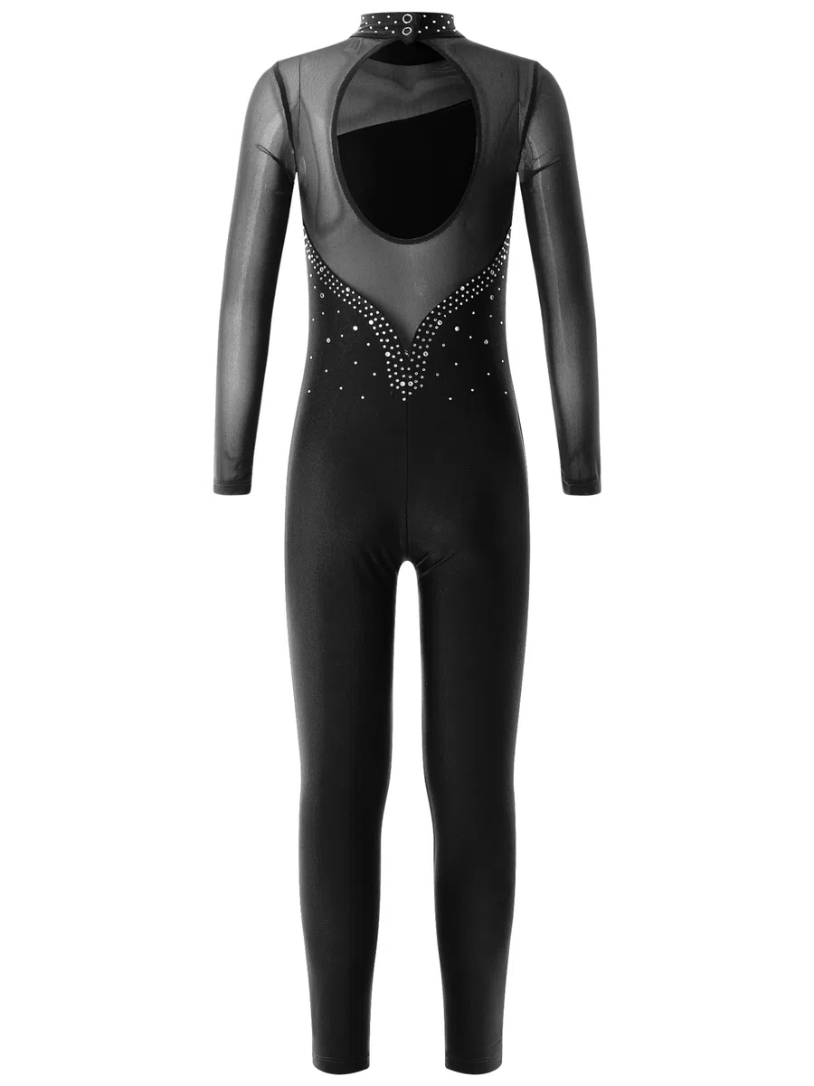 YiZYiF Body per Bambina Tuta da Ginnastica Artistica Pattinaggio Maniche Lunghe Jumpsuit Patchwork Sportiva Body da Danza Leotards da Balletto