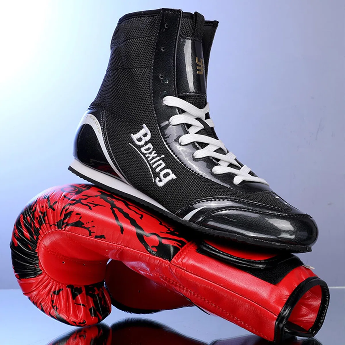 Scarpe Boxe Uomo, Pugilato Scarpe da Wrestling Professionali per Sollevamento Pesi, Bodybuilding Palestra e Stivali da Allenamento Sportivo