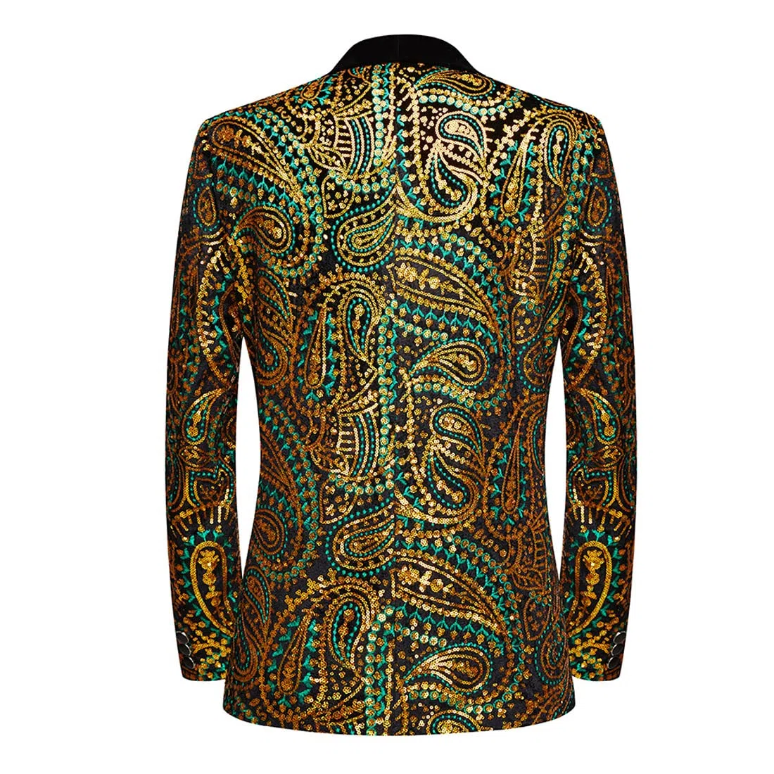 Giacca da Uomo con Paillettes Lucide Giacca Classica da Abito Floreale Moda, Adatta per Feste, Matrimoni, Banchetti, Balli