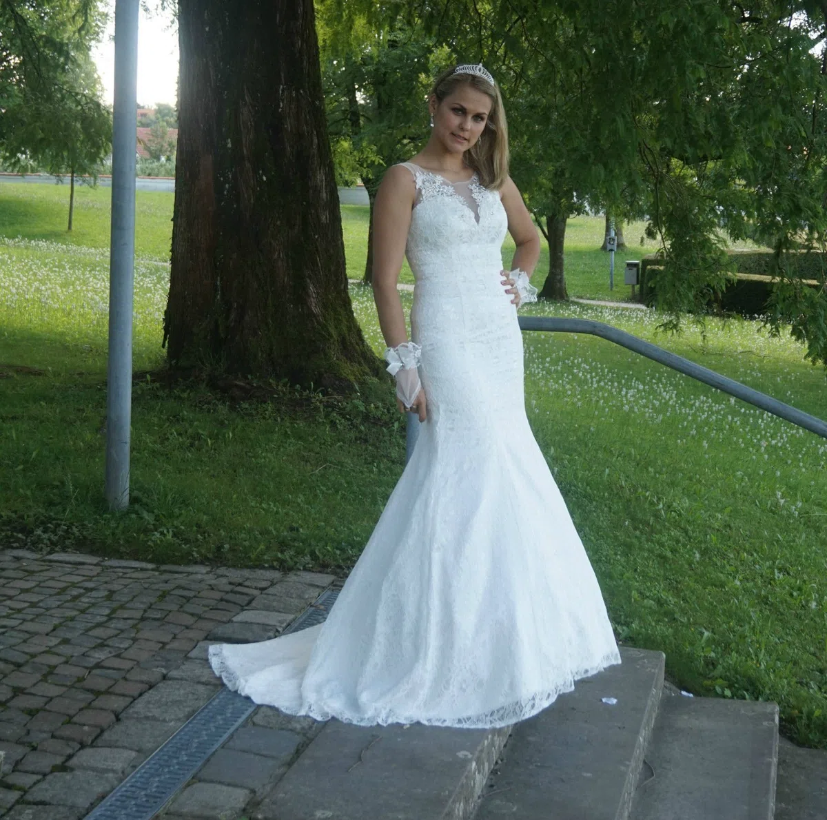 Abito da sposa in pizzo, abito da sposa, abito da sposa, con strass, sirena, 34 36 38 40 Mermaid avorio 42