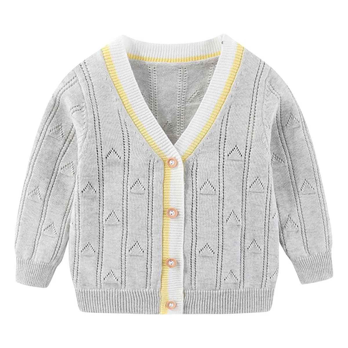 Cardigan per bambini a maniche lunghe con scollo a V maglione in cotone giacca per bambini top con bottoni in maglia capispalla per autunno inverno