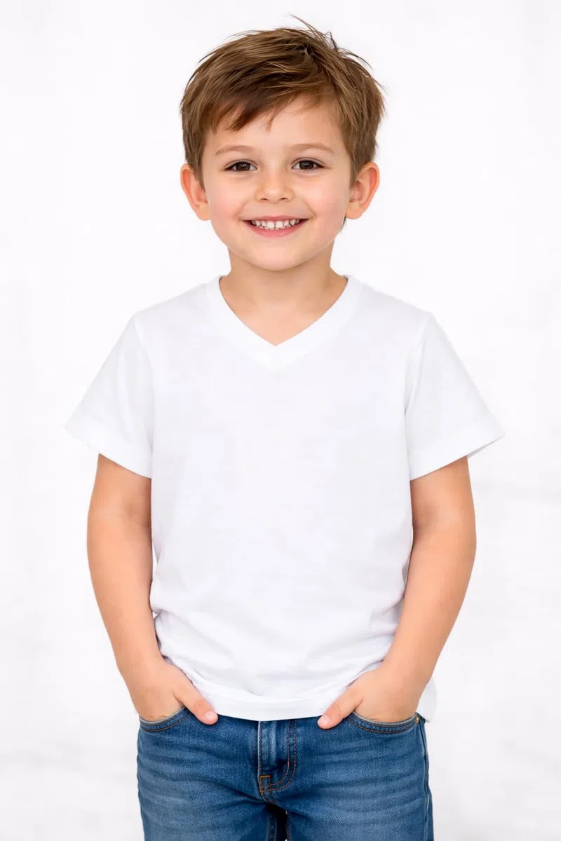 Ellepi Magliette Bambino Cotone Bielastico Collo a V – Set 3 pz