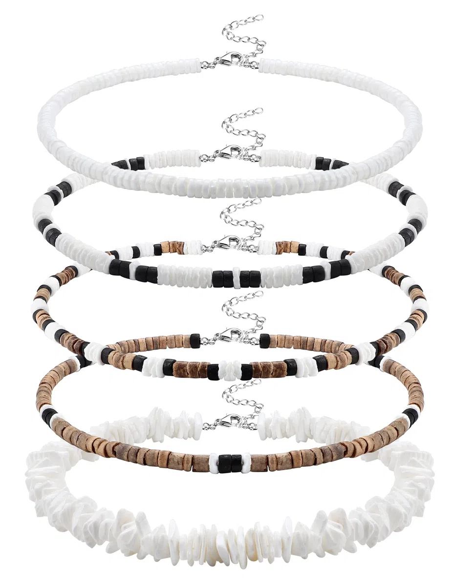 Morfetto Surfer Collana per Gli Uomini Puka Shell Collana Uomini Sea Shell Collana Spiaggia Collana Pookah Conchiglie Collana del Choker
