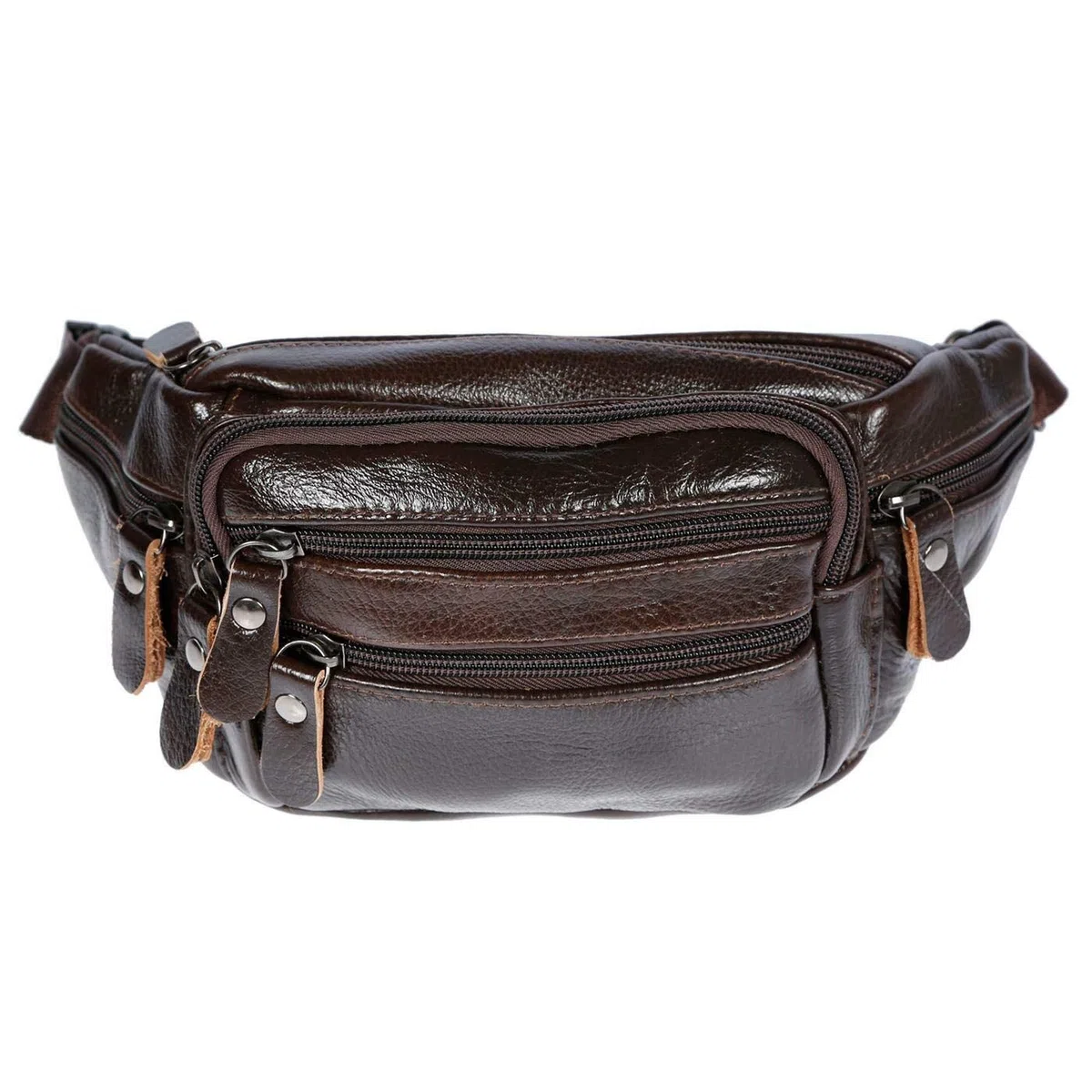 Marsupio in pelle da uomo e donna, colore: marrone Marrone marrone 24 x 12 x 6-8 cm