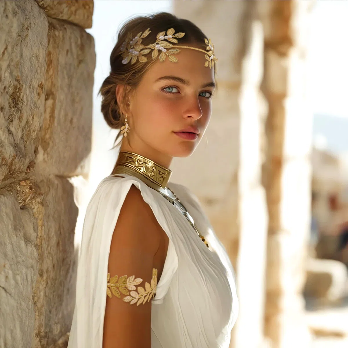 Accessori per costume della dea greca donna costume greco foglia corona orecchini cintura per cosplay accessori festa