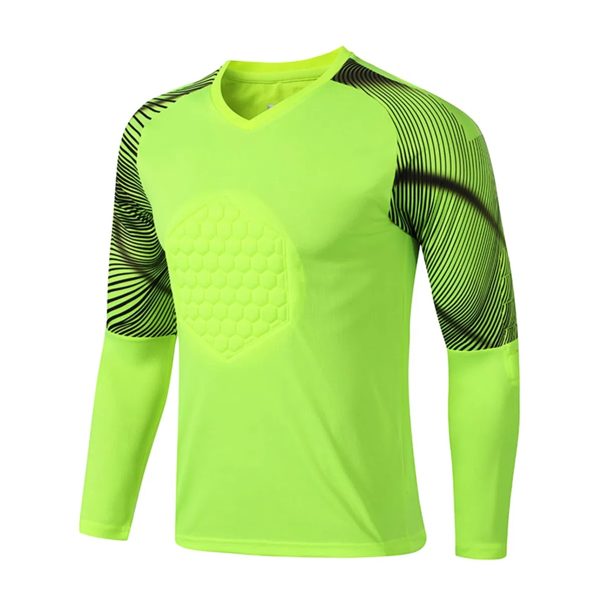 Maglia da portiere imbottita da uomo, divisa protettiva in spugna, a maniche lunghe, abbigliamento da portiere