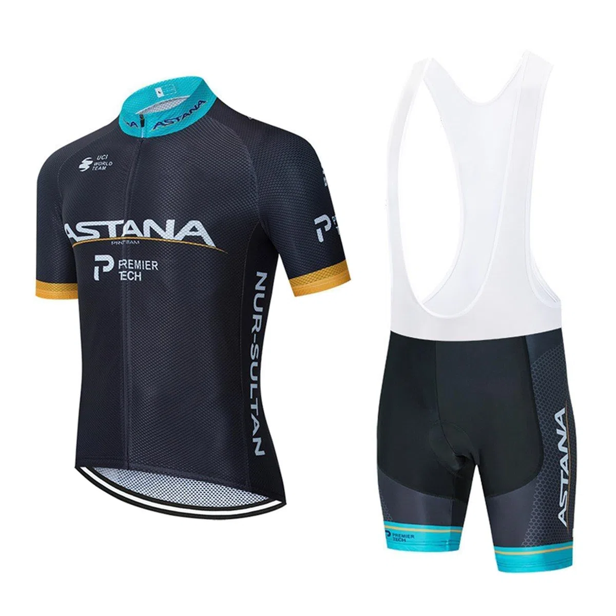Uomo Abbigliamento Ciclismo Set Professionale Abbigliamento Completo Ciclismo Uomo Estivo per Bici da MTB con Pantaloncini Imbottiti in 9D Gel PAD Traspirante e Rapido Asciugatura