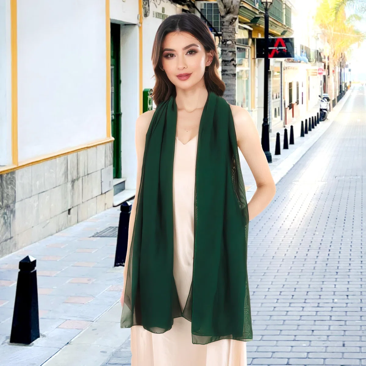 Scialli e Involucri Pashmina – Scialle Elegante Donna per Cerimonia, Chiffon Sciarpa da Sera per Matrimonio Donna