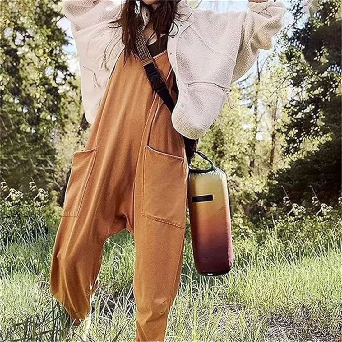 Lahloya Tuta premaman Lahloya Oversize, Tutina elastica regolabile con tasche