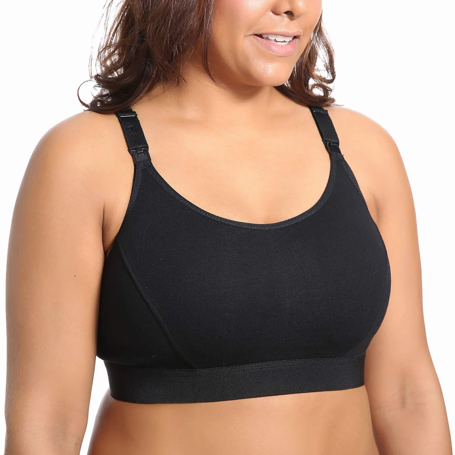 Gratlin Reggiseno Allattamento Cotone Taglie Forti Senza Ferretto Racerback Reggiseni Sportivo per L'Allattamento
