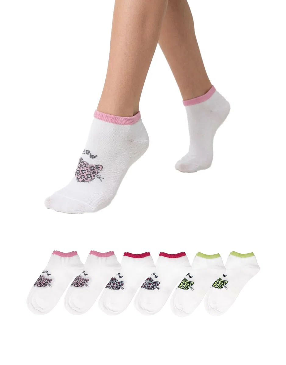 Prisco 6 Paia Calzini Corti Pariscarpa Ragazza - Cotone OEKO-TEX - Calzini Bambina con Punta Rimagliata a Mano - Abbigliamento Bambina Design Multicolore - Confezione Regalo