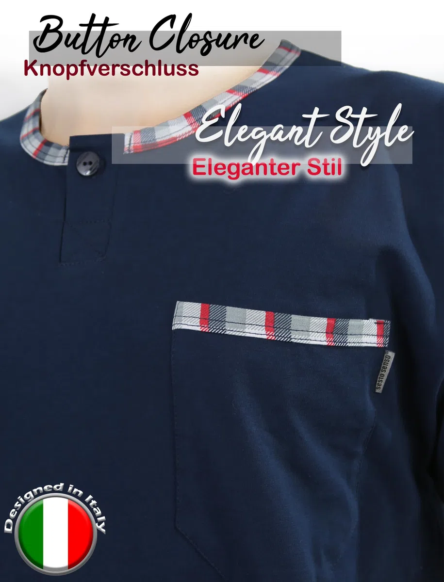 sesto senso Pigiama Uomo Corto Cotone Biancheria da Notte Pigiami Due Lingerie Maniche Corte Pantaloni Corti