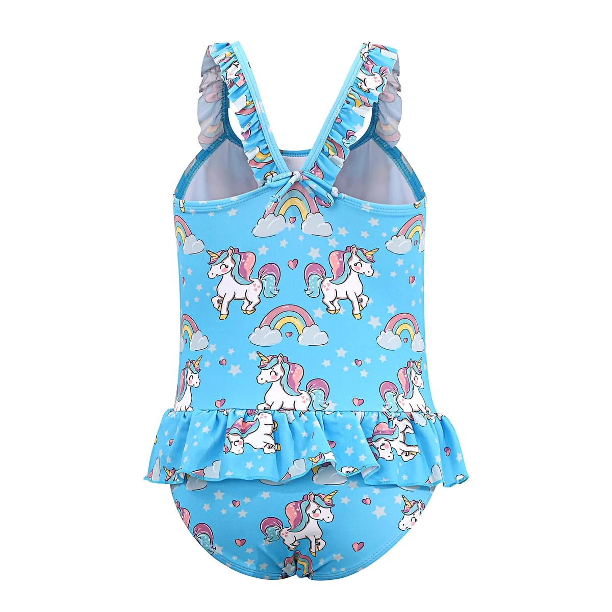Costume Intero per Bambina Costume da Bagno Bimba Carino con Volant Costume Piscina per Vacanze Estive ad Asciugatura Rapida per 2~7 Anni