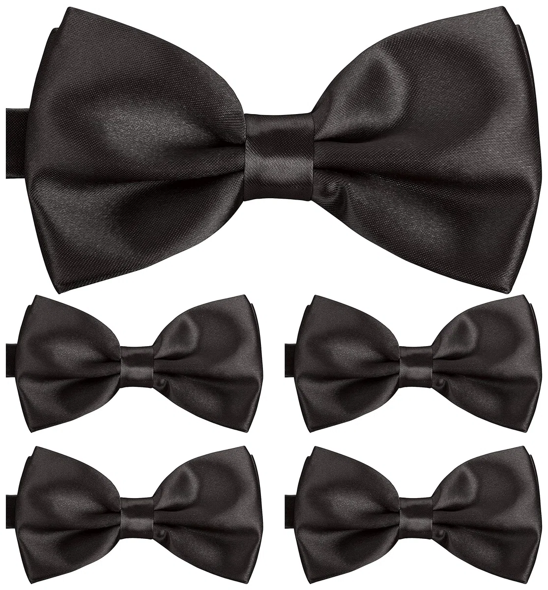 Papillon da uomo set da 5 – lucido, annodato & regolabile – per abito, smoking & camicia