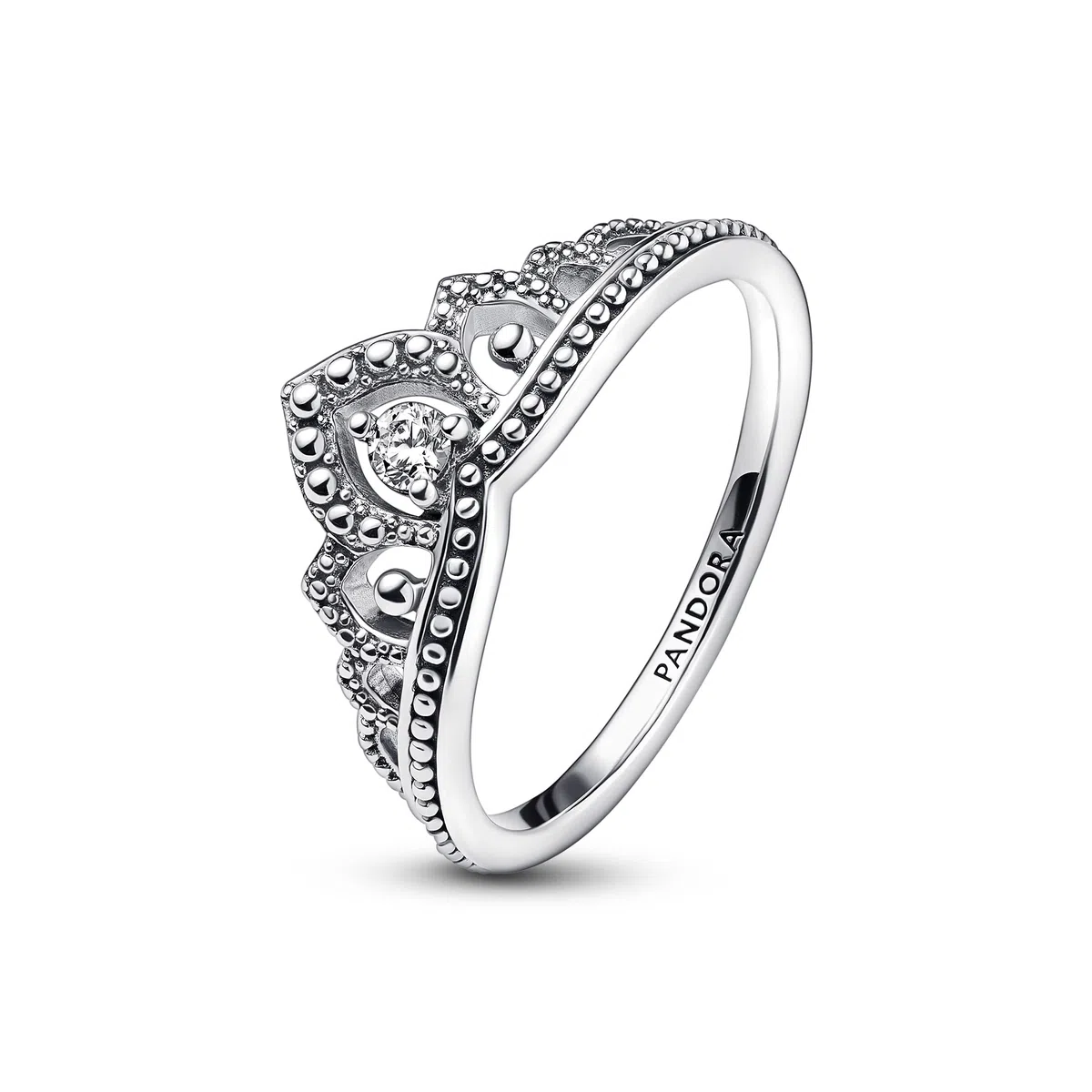 PANDORA Moments - Anello regale Tiara con sfere, in argento sterling con pietre di zirconia cubica incolori