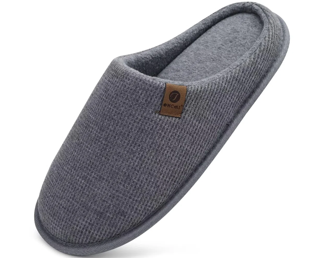 ONCAI Pantofole da Uomo Invernali Ciabatte da Casa con Memory Foam Calde Pelliccia Sintetica Cotone Scarpe Accogliente Antiscivolo Suola EU Dimensione 40-49