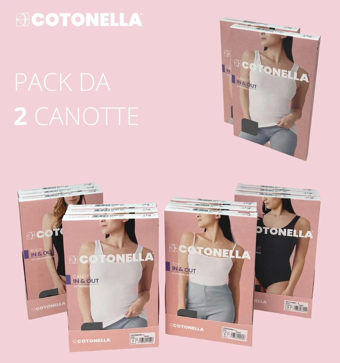 Confezione da 2 Canottiera Donna Cotone Spalla Larga e Spalla Stretta Body Canotta Cannottiere Canotta Donna Intimo Cotone Maglia Intima Donna