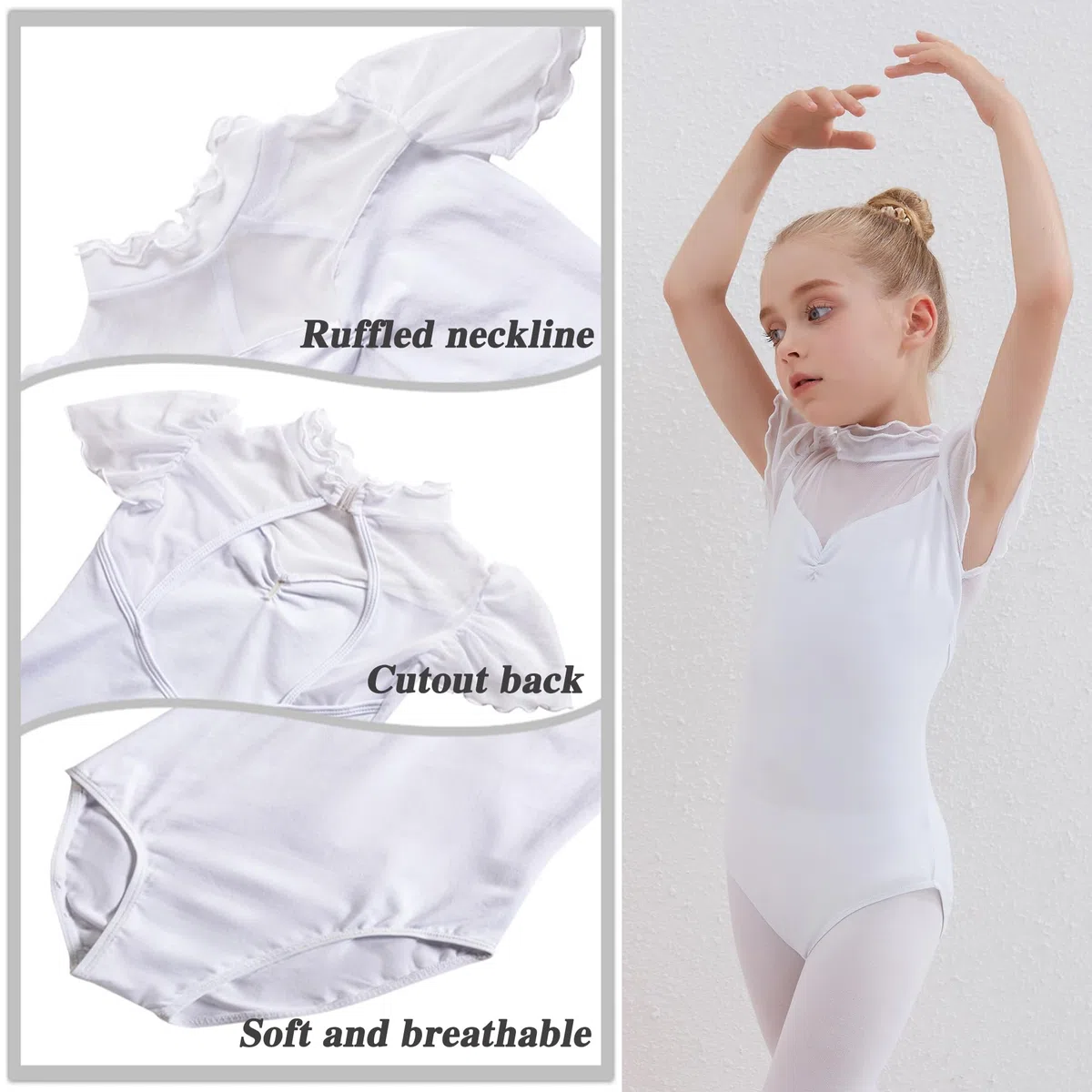 Balletto Body da Danza Classica Ragazze Vestito Leotards Ginnastica 2-13 Anni