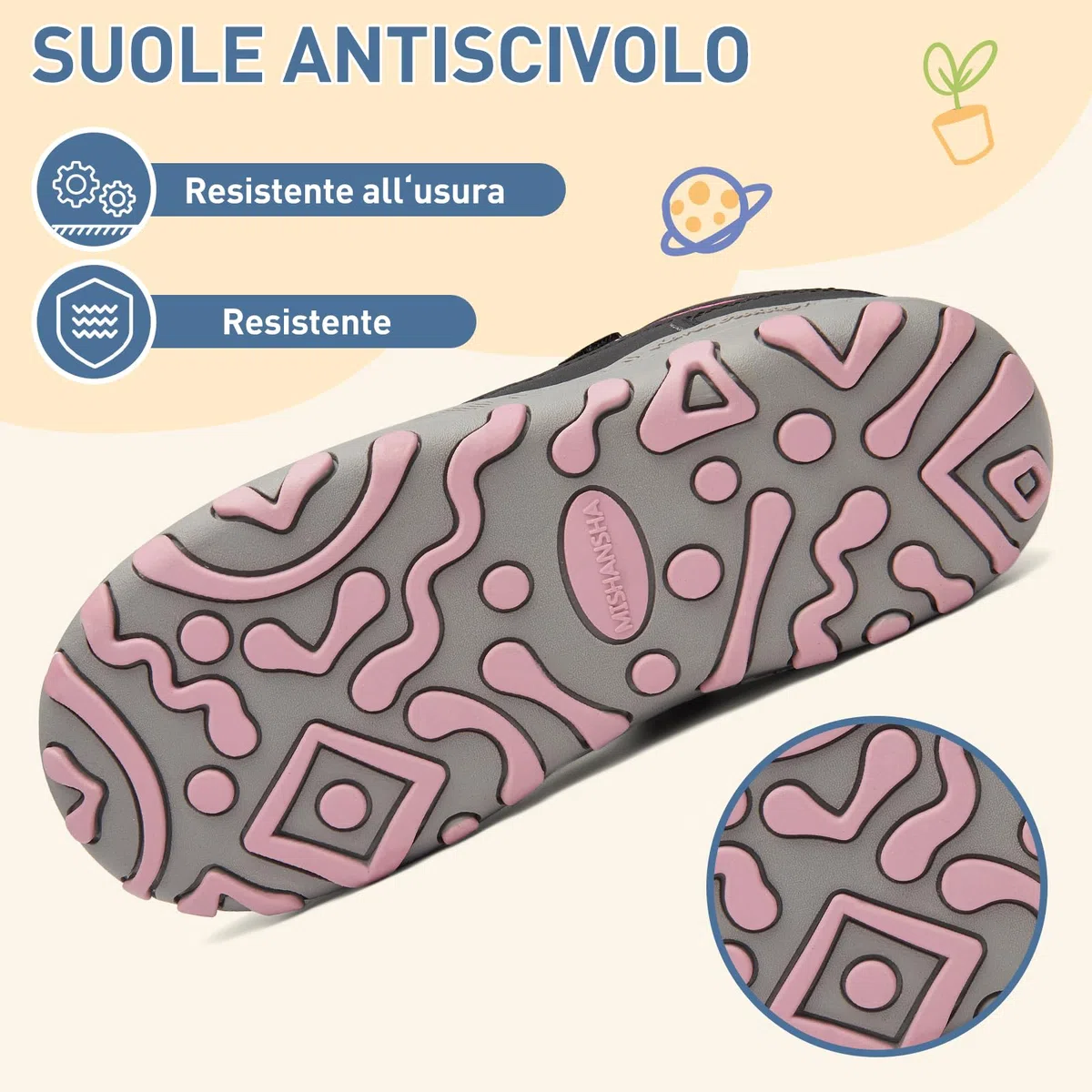 Mishansha Scarpe Invernali Bambini Antiscivolo Stivaletti Neve Bambina Caldo da Trekking Bambino 24-38 EU