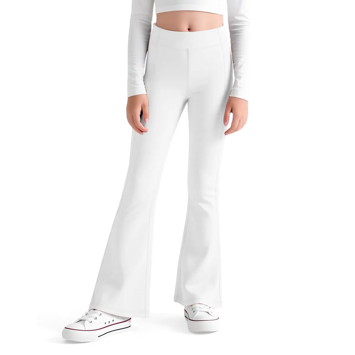 JinBei Flared Leggings per Bambina Elasticizzati Legging Vita Alta Bootcut Bambini Comodi Lunghi Pantaloni Svasati Fodera Spazzolata Abbigliamento Ragazza per Danza Sportivi Casual, 5-14 Anni
