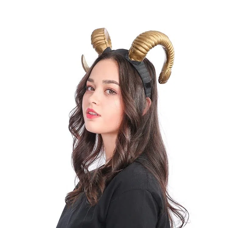 Cerchietto per capelli in corno di pecora gotico per Halloween, accessorio per cosplay, decorazione per feste, cosplay, copricapo