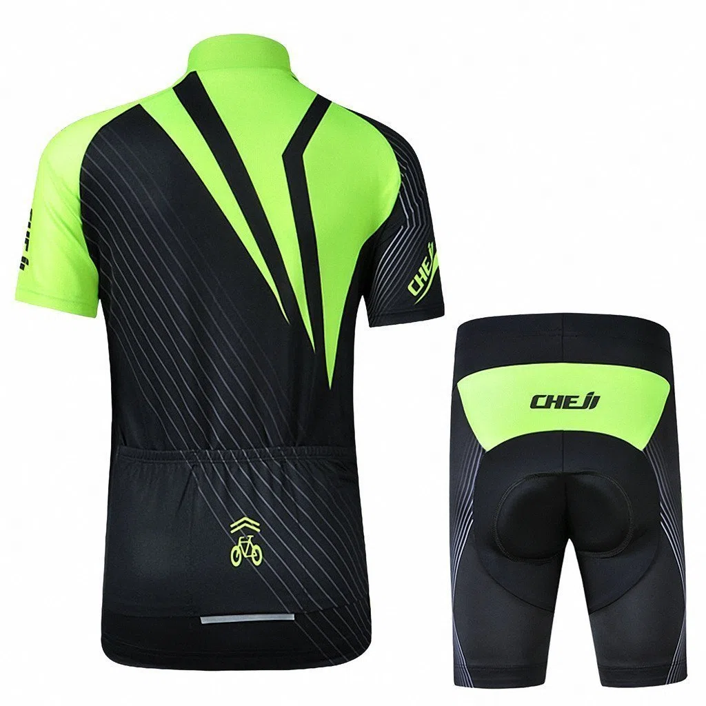 Set Bambino Maglia Ciclismo di Abbigliamento Unisex a Maniche Corte, Set di Maglia Ciclismo per Bambino (Maglia Bici a Manica Corta + Pantaloncini Imbottiti)