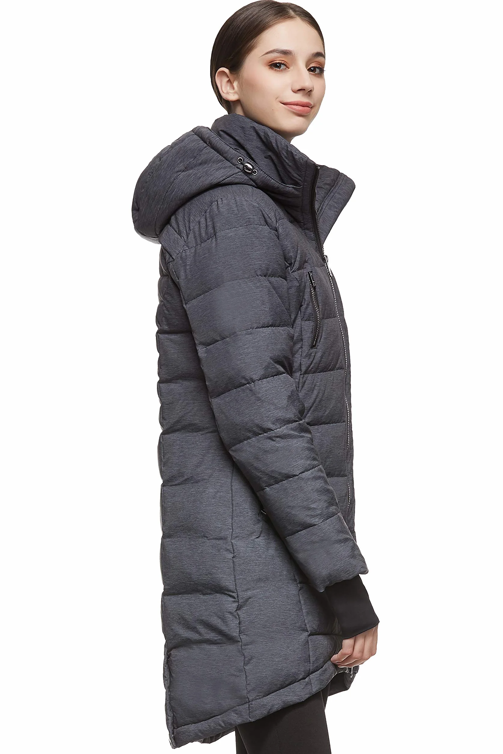 OROLAY Cappotto Invernale di Media Lunghezza con Cappuccio da Donna Piumino Comfort Trapuntato