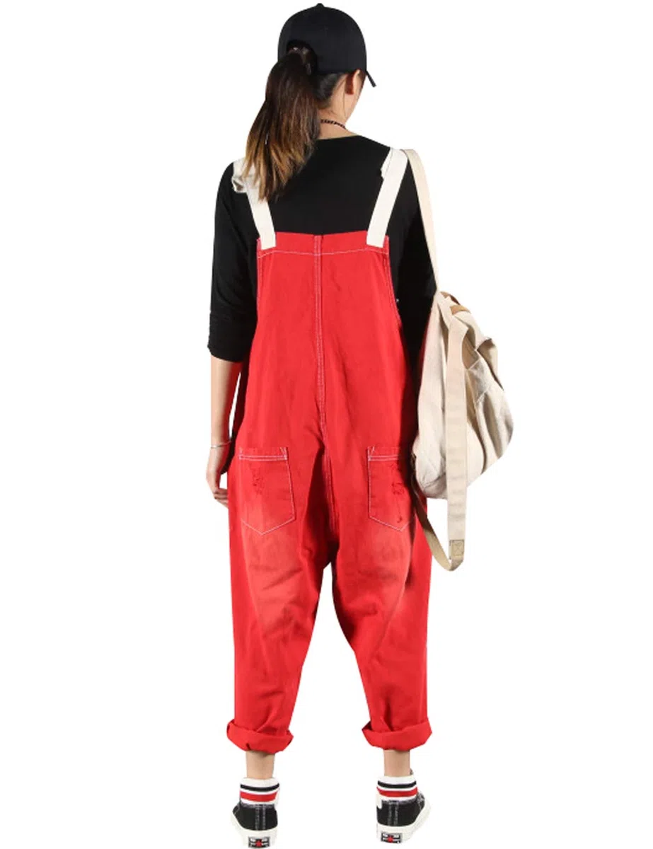 Donna Jeans Salopette Senza Maniche Tute Pagliaccetto