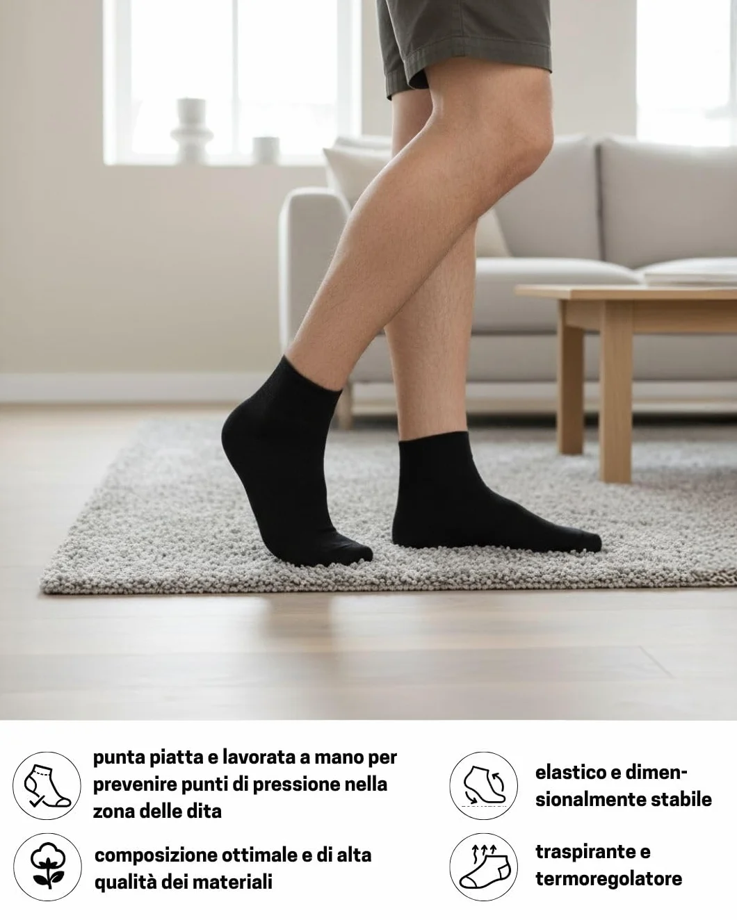 sockenkauf24 10 Paia Calze Diabetici senza Elastico Calzini Corte Quarter Uomo Donna Cotone senza Cucitura