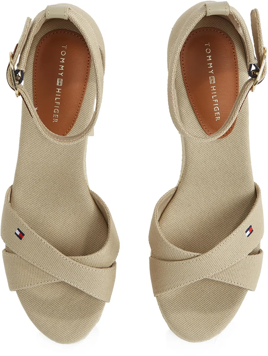 Tommy Hilfiger Donna Espadrillas Wedge Flag Criss-Cross Mid con Cinturino alla Caviglia