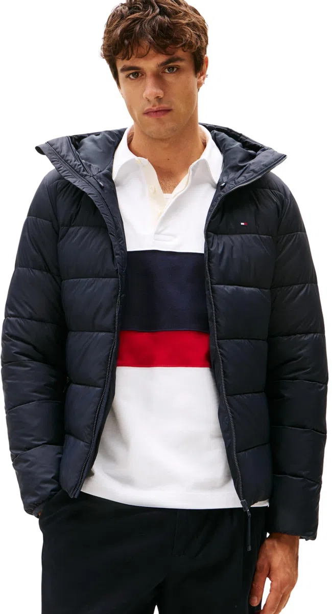 Tommy Hilfiger Uomo Giacca Trapuntata Mid Weight con Cappuccio