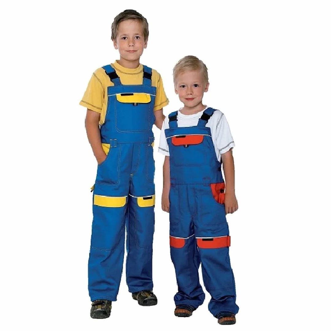 Bavaglino per bambini e bretelle Salopette per bambini pantaloni da lavoro tuta per bambini, 100% cotone abbigliamento professionale